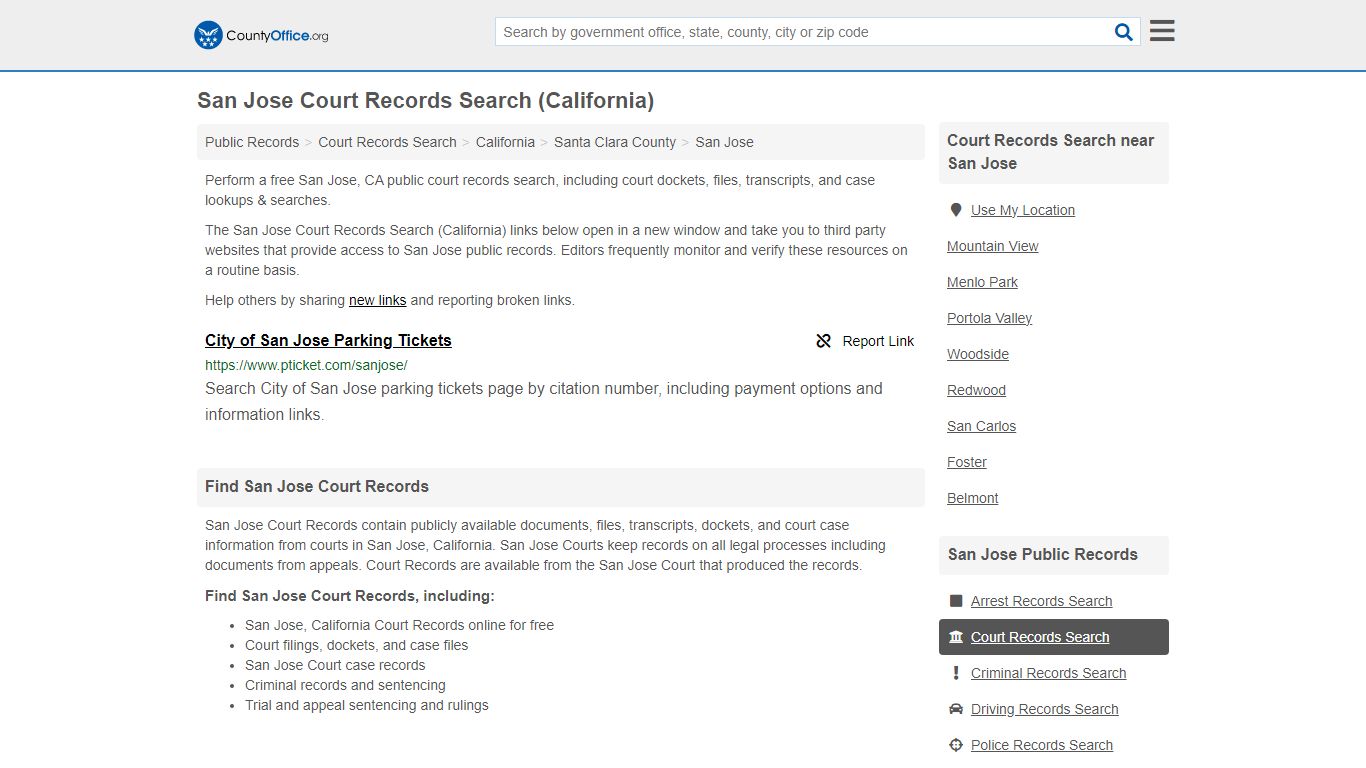 San Jose Court Records Search (California) - County Office